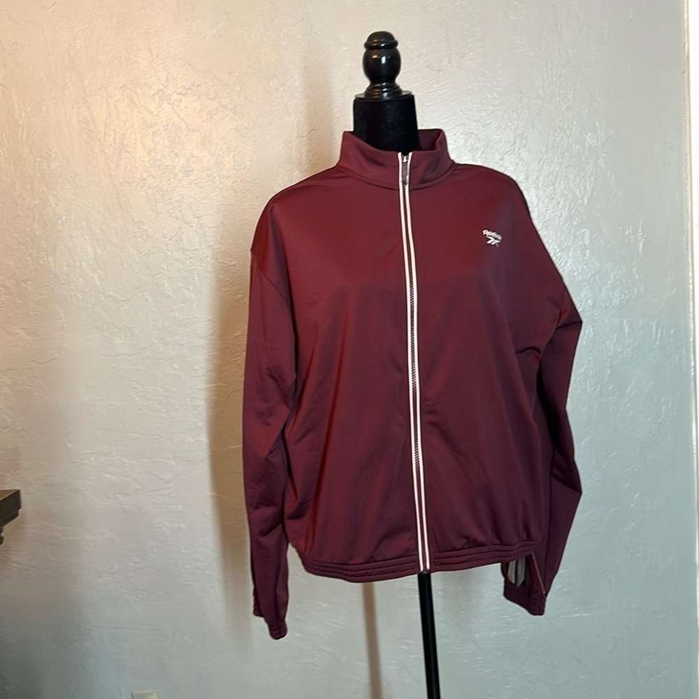 REEBOK IDENTITY BACK VECTOR TRICOT TRACK JACKET zip up marrón XL 2XL